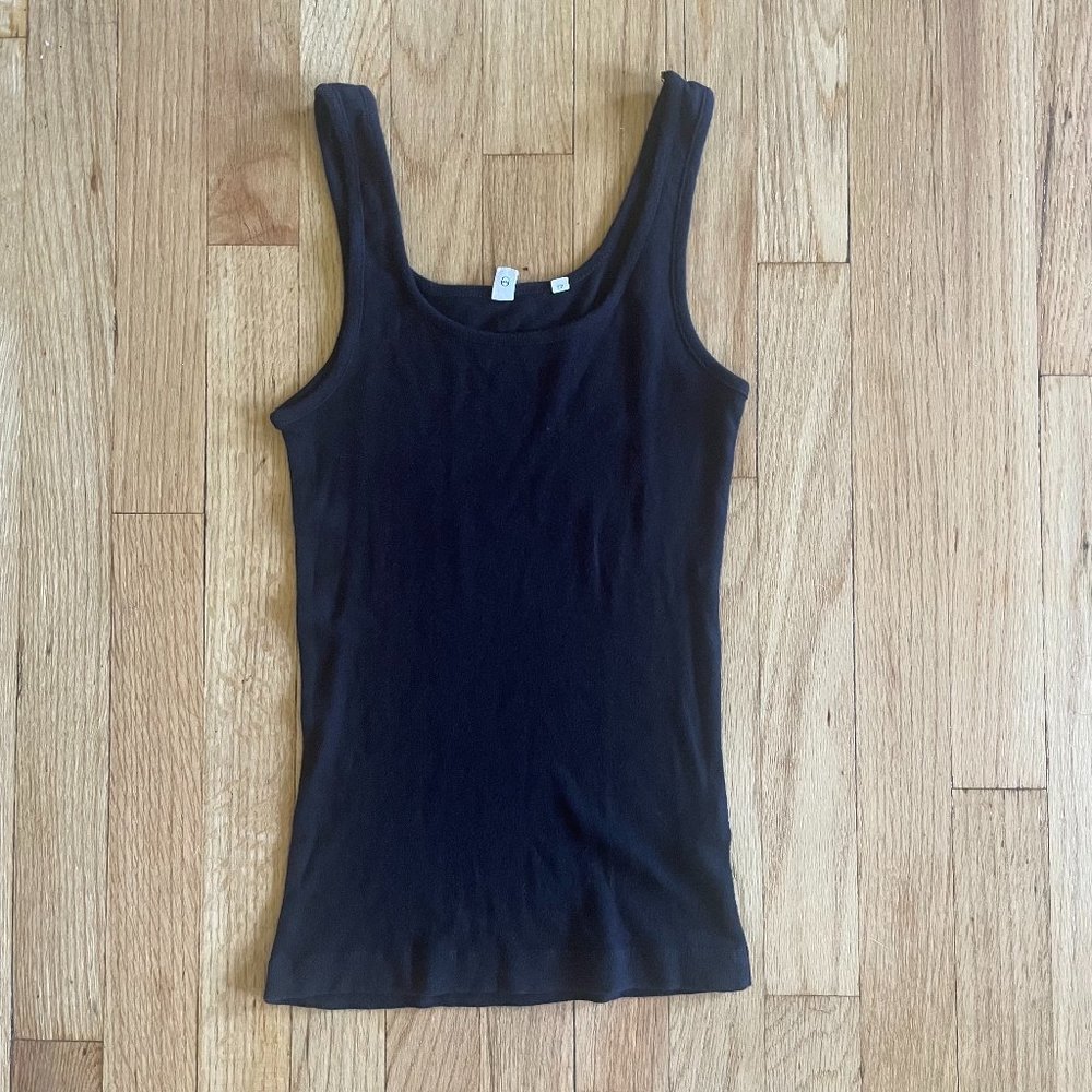 Kotn Square Neck Black Tank, XS